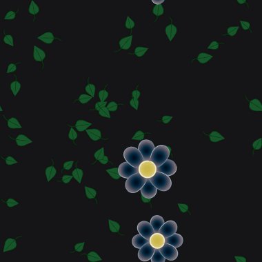 Çiçekler pürüzsüz desen, vektör çizimi