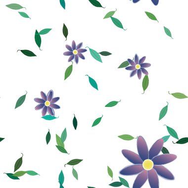 Çiçekler pürüzsüz desen, vektör çizimi