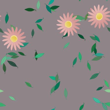 Çiçekler pürüzsüz desen, vektör çizimi