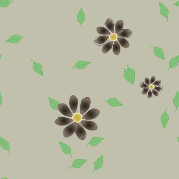 Flowers Seamless Pattern Vector Illustration — Stock Vector