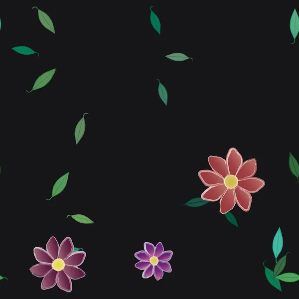 Fleurs Motif Sans Couture Illustration Vectorielle — Image vectorielle