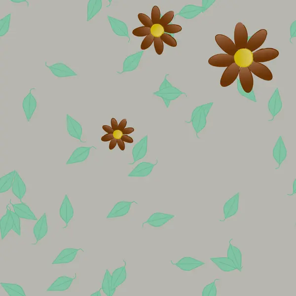 Flowers Seamless Pattern Vector Illustration — Stock Vector