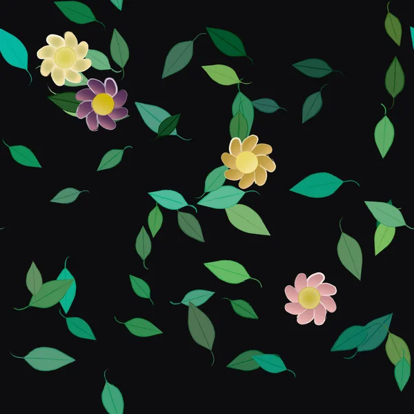 Fleurs Motif Sans Couture Illustration Vectorielle — Image vectorielle