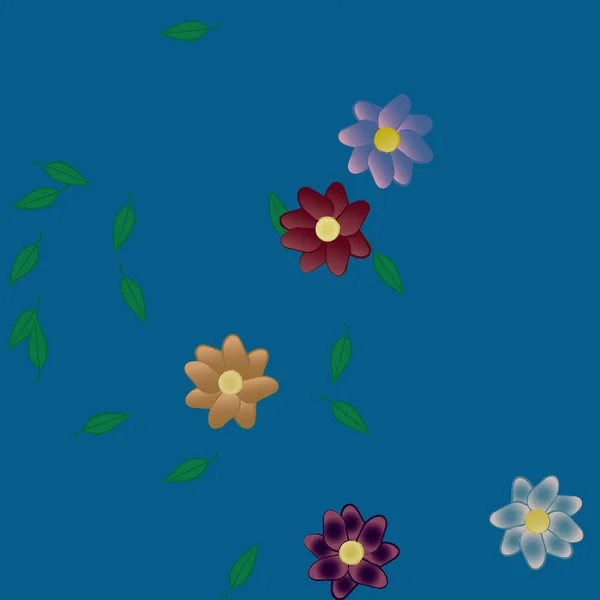 Fleurs Motif Sans Couture Illustration Vectorielle — Image vectorielle