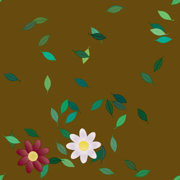 Fleurs Motif Sans Couture Illustration Vectorielle — Image vectorielle