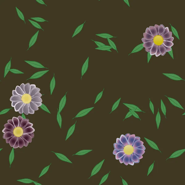 Blommor Sömlös Mönster Vektor Illustration — Stock vektor