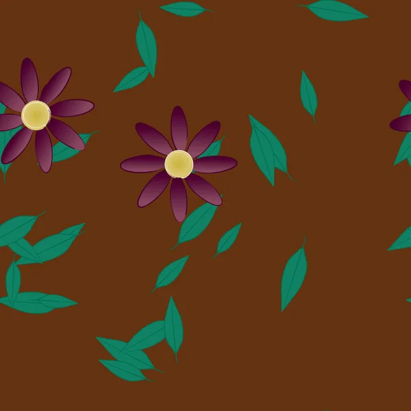 Flores Patrón Sin Costura Vector Ilustración — Archivo Imágenes Vectoriales