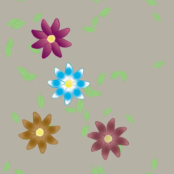 Flores Patrón Sin Costura Vector Ilustración — Vector de stock