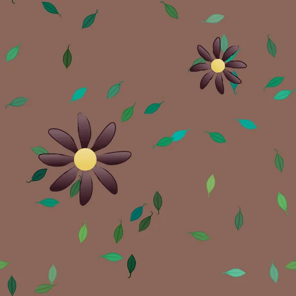 Flowers Seamless Pattern Vector Illustration — Stock Vector