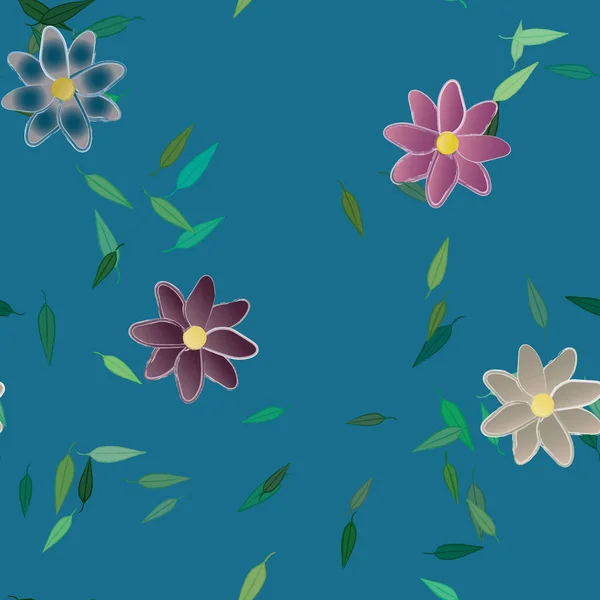 Fleurs Motif Sans Couture Illustration Vectorielle — Image vectorielle