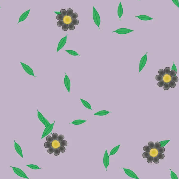 Flores Patrón Sin Costura Vector Ilustración — Archivo Imágenes Vectoriales