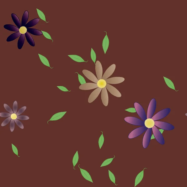 Fleurs Motif Sans Couture Illustration Vectorielle — Image vectorielle