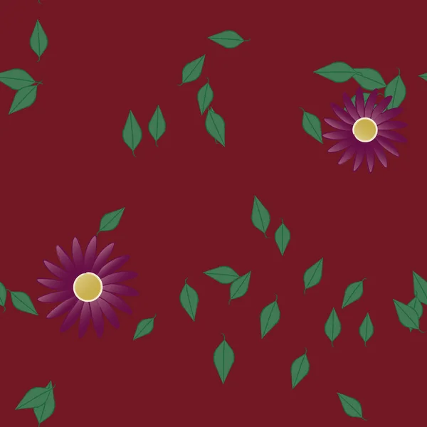 Flores Patrón Sin Costura Vector Ilustración — Archivo Imágenes Vectoriales