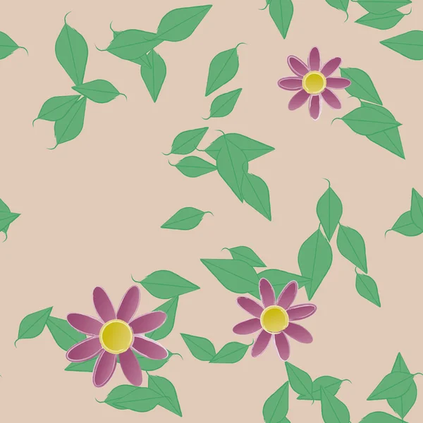 Flowers Seamless Pattern Vector Illustration — Stock Vector