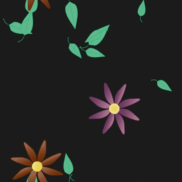 Kwiaty Bez Szwu Wzór Wektor Ilustracja — Wektor stockowy