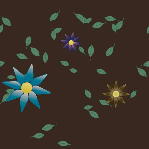 Blumen Nahtloses Muster Vektorillustration — Stockvektor