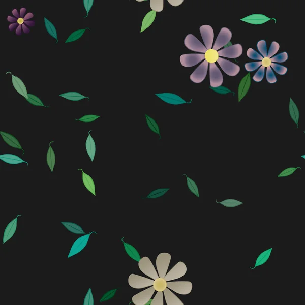 Fleurs Motif Sans Couture Illustration Vectorielle — Image vectorielle