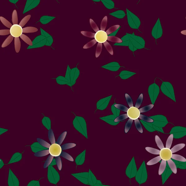 Fleurs Motif Sans Couture Illustration Vectorielle — Image vectorielle