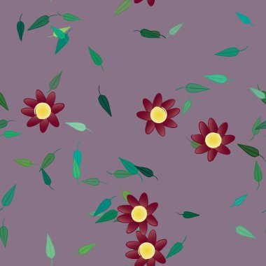 Çiçekler pürüzsüz desen, vektör çizimi