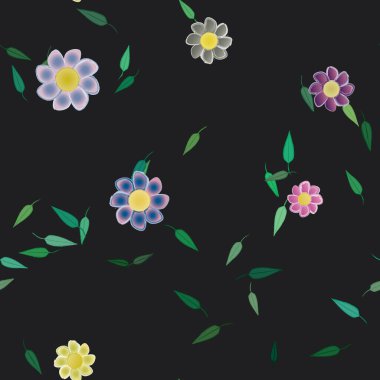 Çiçekler pürüzsüz desen, vektör çizimi