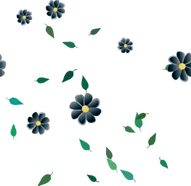 Çiçekler pürüzsüz desen, vektör çizimi