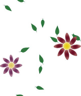 Çiçekler pürüzsüz desen, vektör çizimi