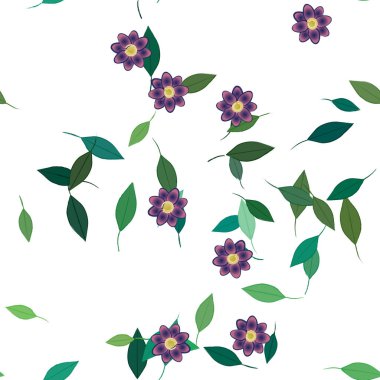 Çiçekler pürüzsüz desen, vektör çizimi