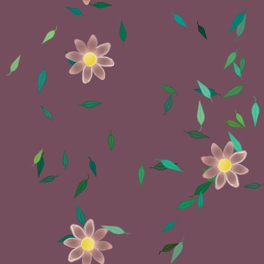 Çiçekler pürüzsüz desen, vektör çizimi