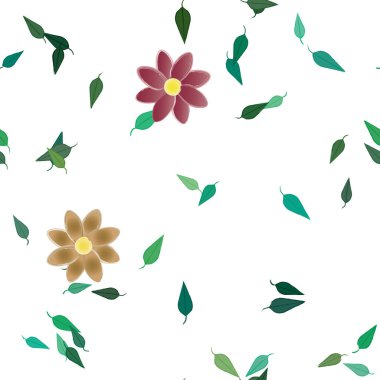 Çiçekler pürüzsüz desen, vektör çizimi