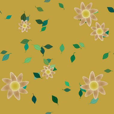 Çiçekler pürüzsüz desen, vektör çizimi