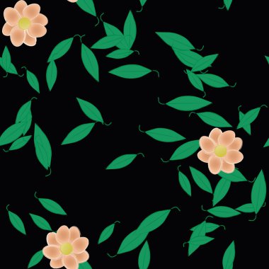 Çiçekler pürüzsüz desen, vektör çizimi