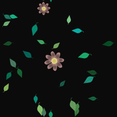 Çiçekler pürüzsüz desen, vektör çizimi