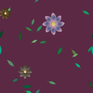 Çiçekler pürüzsüz desen, vektör çizimi