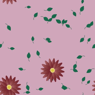 Çiçekler pürüzsüz desen, vektör çizimi