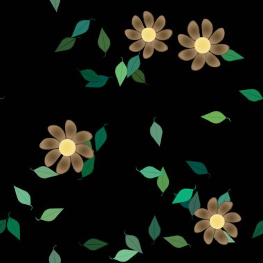 Çiçekler pürüzsüz desen, vektör çizimi