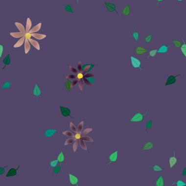 Çiçekler pürüzsüz desen, vektör çizimi
