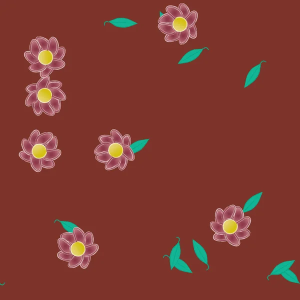 Flowers Seamless Pattern Vector Illustration — Stock Vector
