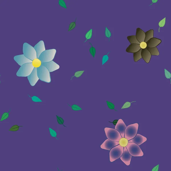 Fleurs Motif Sans Couture Illustration Vectorielle — Image vectorielle