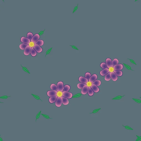 Flowers Seamless Pattern Vector Illustration — Stock Vector