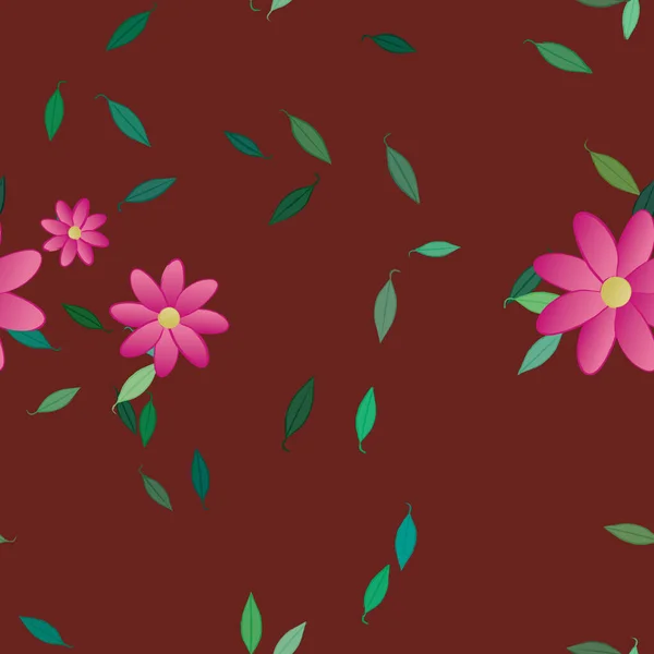 Flores Patrón Sin Costura Vector Ilustración — Vector de stock