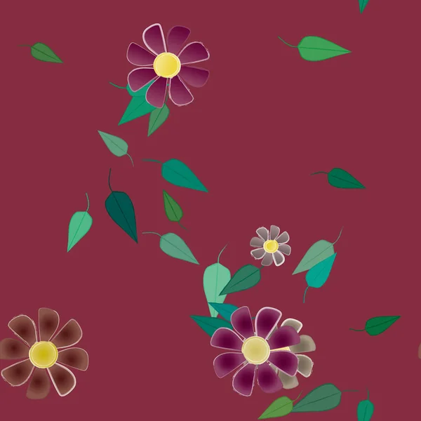 Flores Patrón Sin Costura Vector Ilustración — Archivo Imágenes Vectoriales