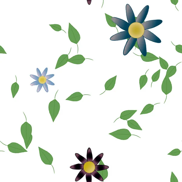 Flores Patrón Sin Costura Vector Ilustración — Archivo Imágenes Vectoriales