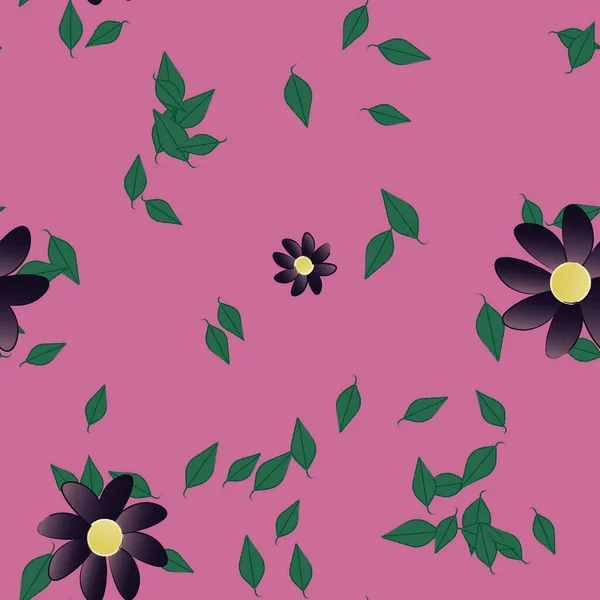 Flowers Seamless Pattern Vector Illustration — Stock Vector