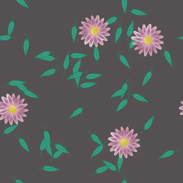 Λουλούδια Αδιάλειπτη Μοτίβο Διανυσματική Απεικόνιση — Διανυσματικό Αρχείο