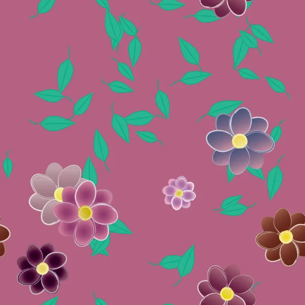 Blumen Nahtloses Muster Vektorillustration — Stockvektor