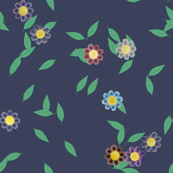 Flowers Seamless Pattern Vector Illustration — Stock Vector