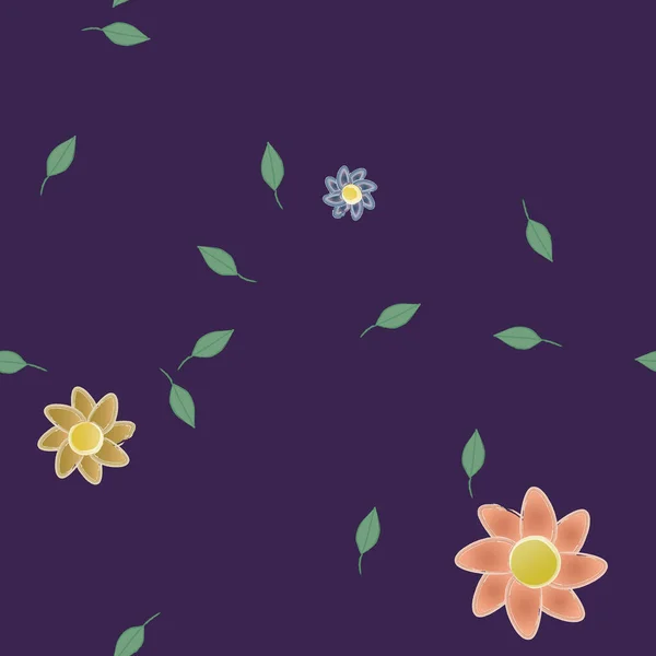 Fleurs Motif Sans Couture Illustration Vectorielle — Image vectorielle