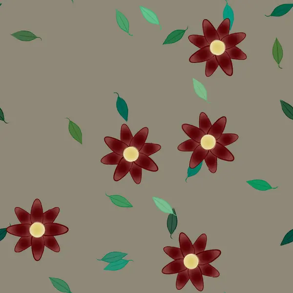 Flowers Seamless Pattern Vector Illustration — Stock Vector