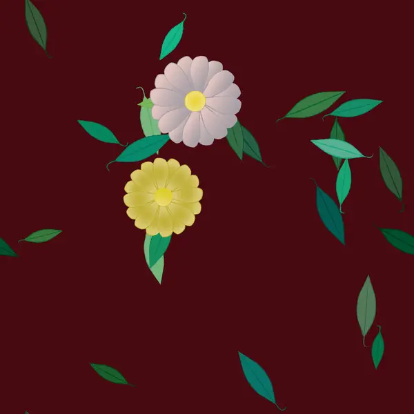 Fleurs Motif Sans Couture Illustration Vectorielle — Image vectorielle