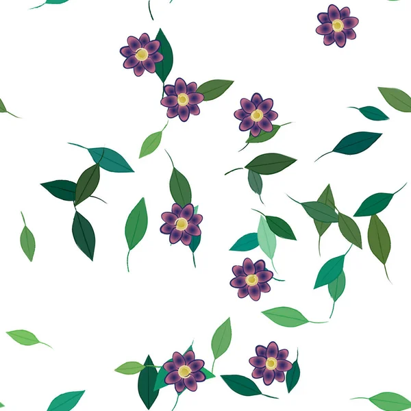 Çiçekler pürüzsüz desen, vektör çizimi